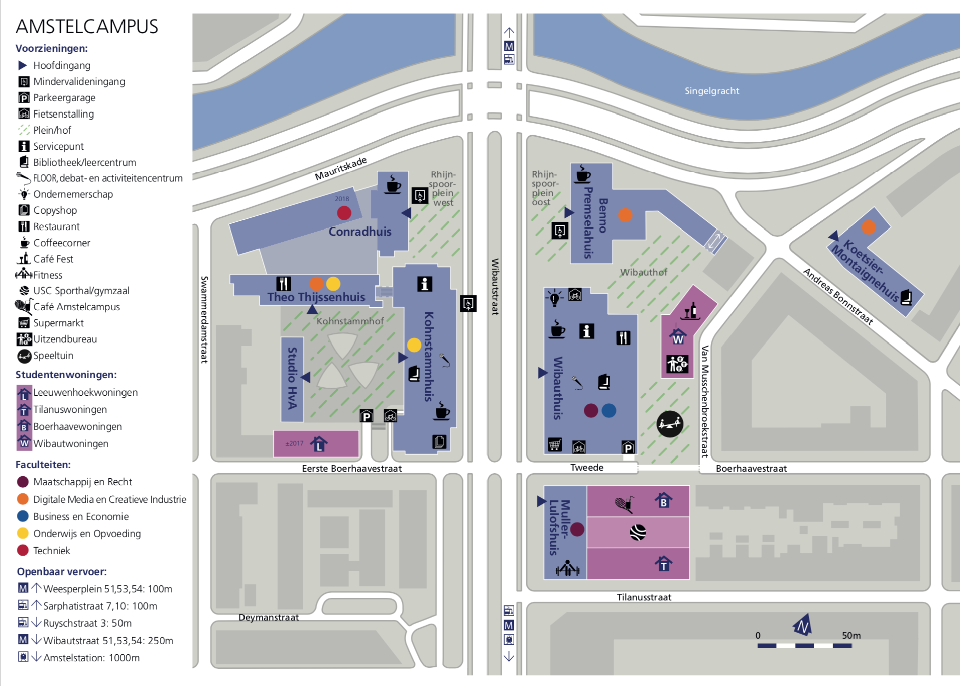 Map of the Amstelcampus